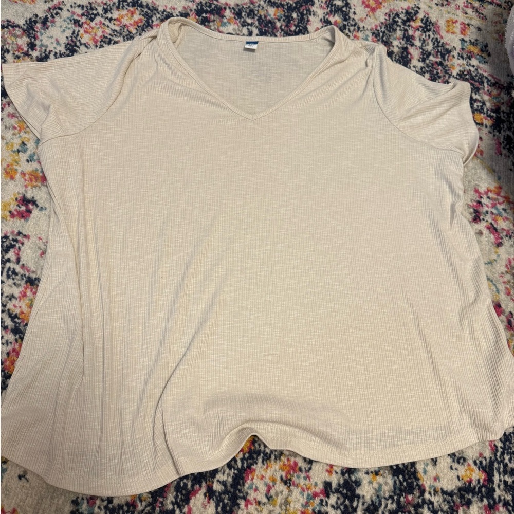 Old Navy Women's Cream Short Sleeve Tee